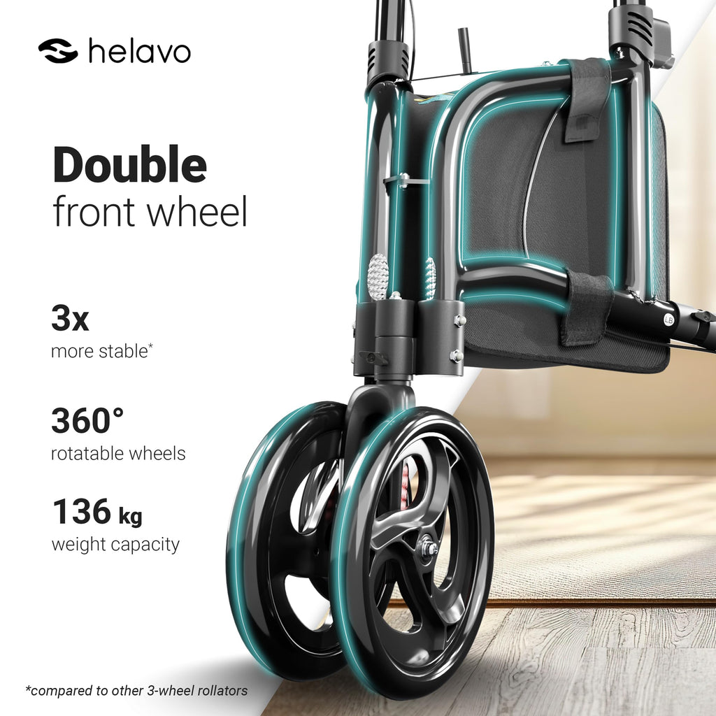 3 Wheel Walker with Double Front Wheels Y458