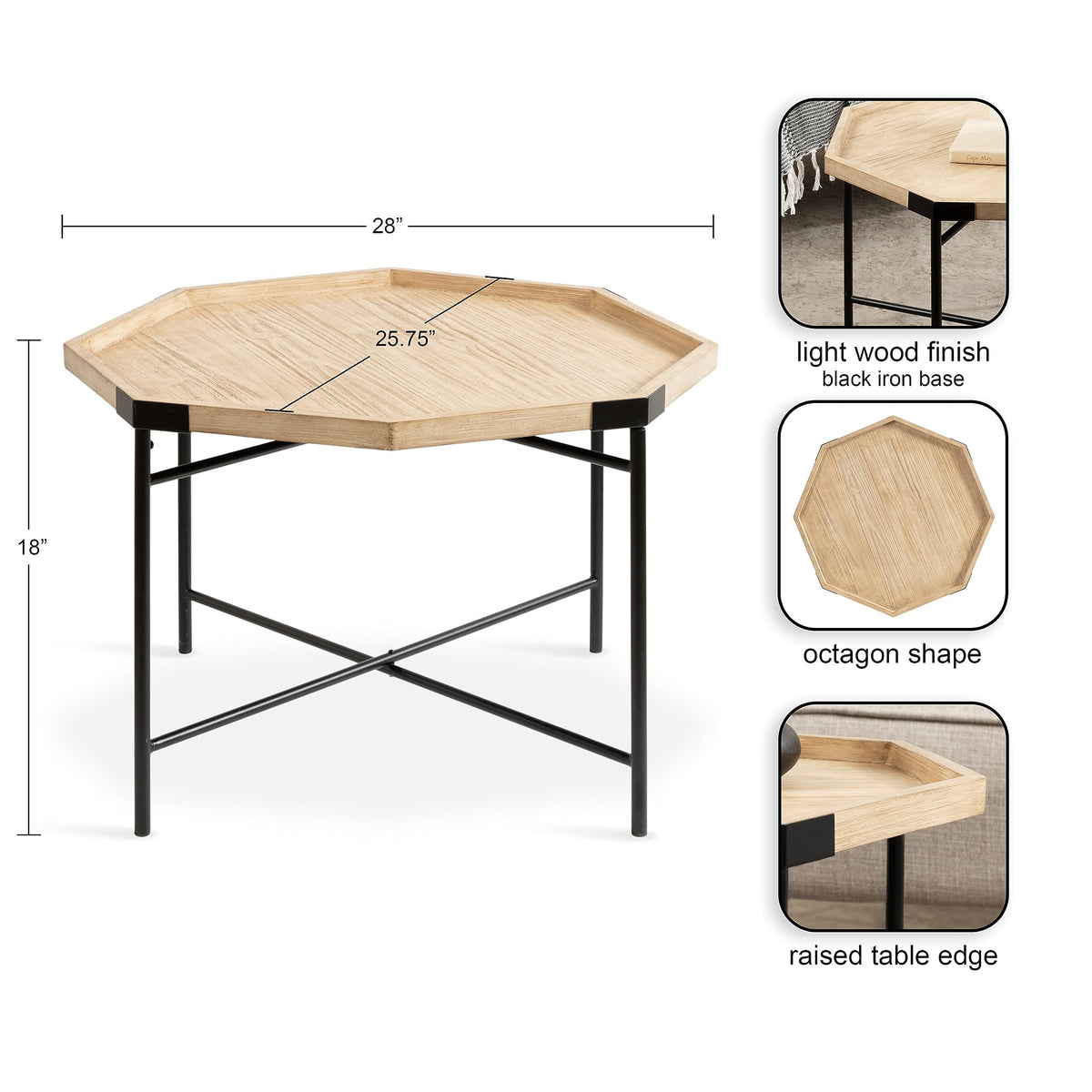Two-Tone Octagon Coffee Table N490