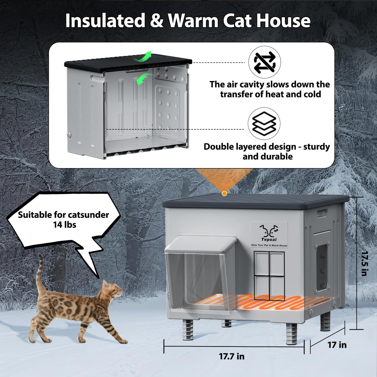 Heated Waterproof Insulated Cat House G259522