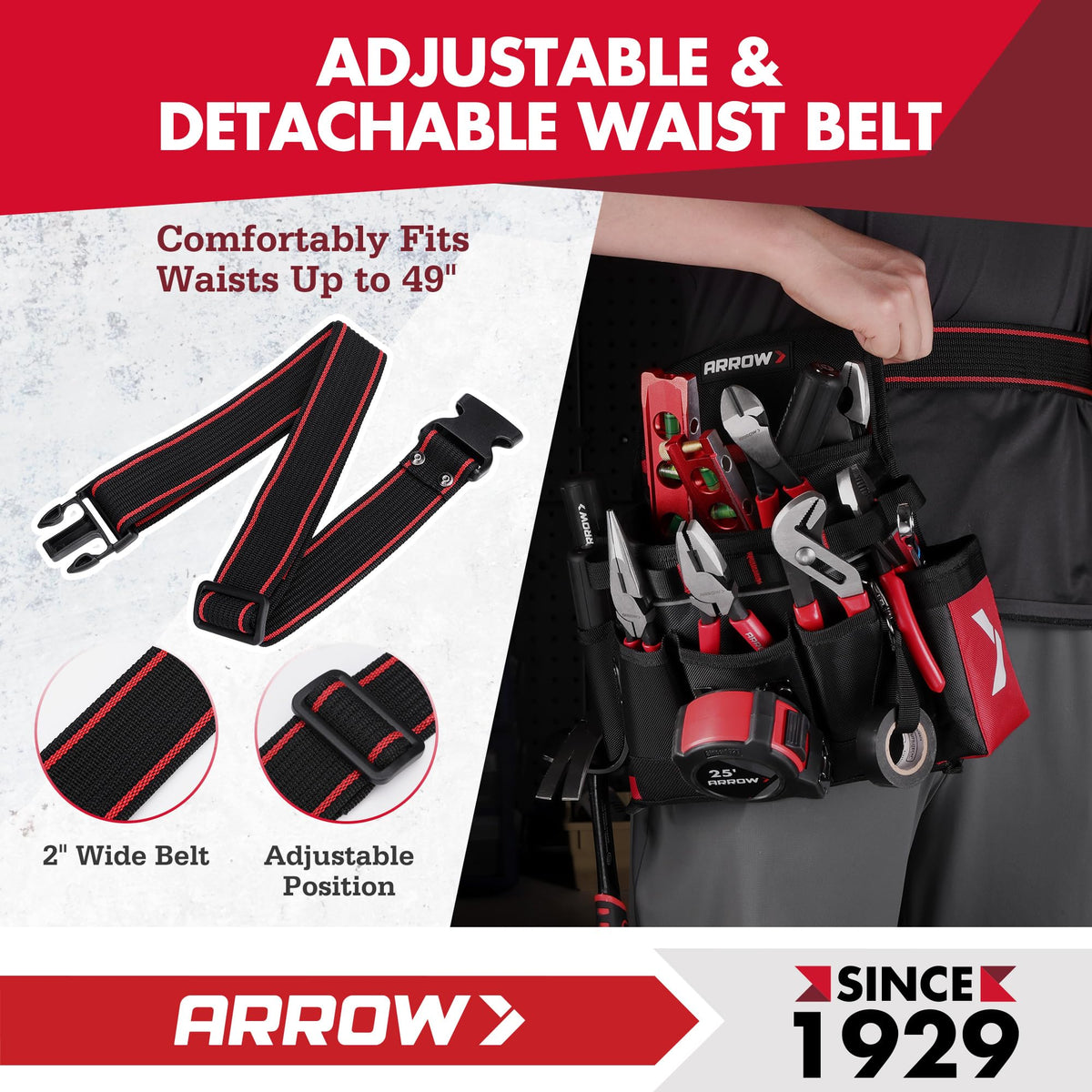 Heavy-Duty Tool Belt with 10 Pockets G24656