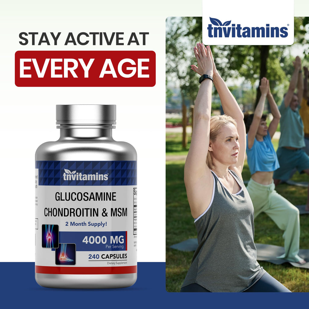 Glucosamine Chondroitin MSM 240 Capsules 4,000 mg Joint Support Supplement L84094