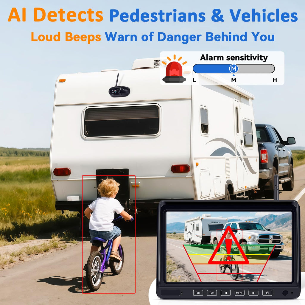 Wireless RV Backup Camera with 7" DVR Monitor C78129