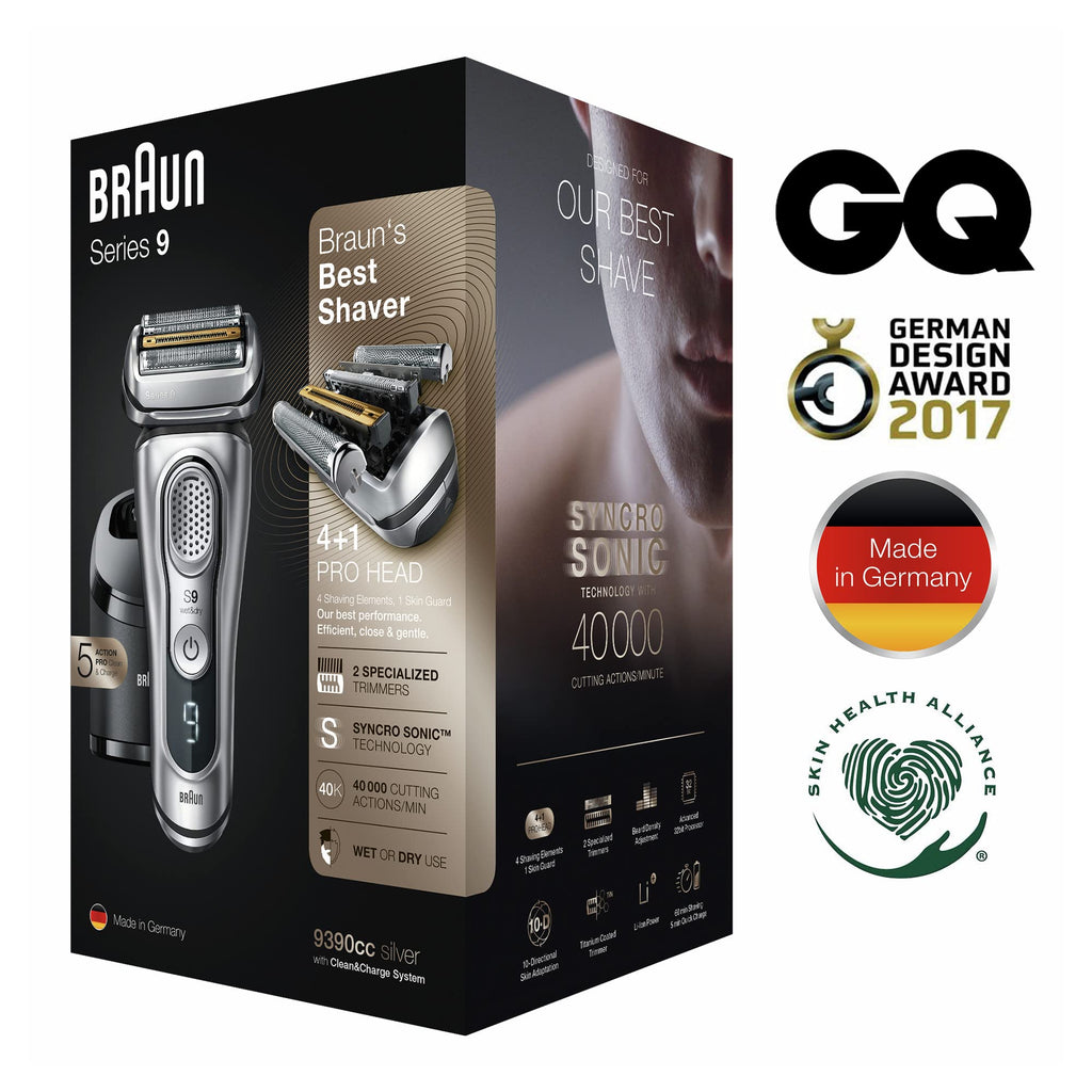 Electric Razor for Men, Waterproof Foil Shaver, Wet & Dry Shave, Silver E35937