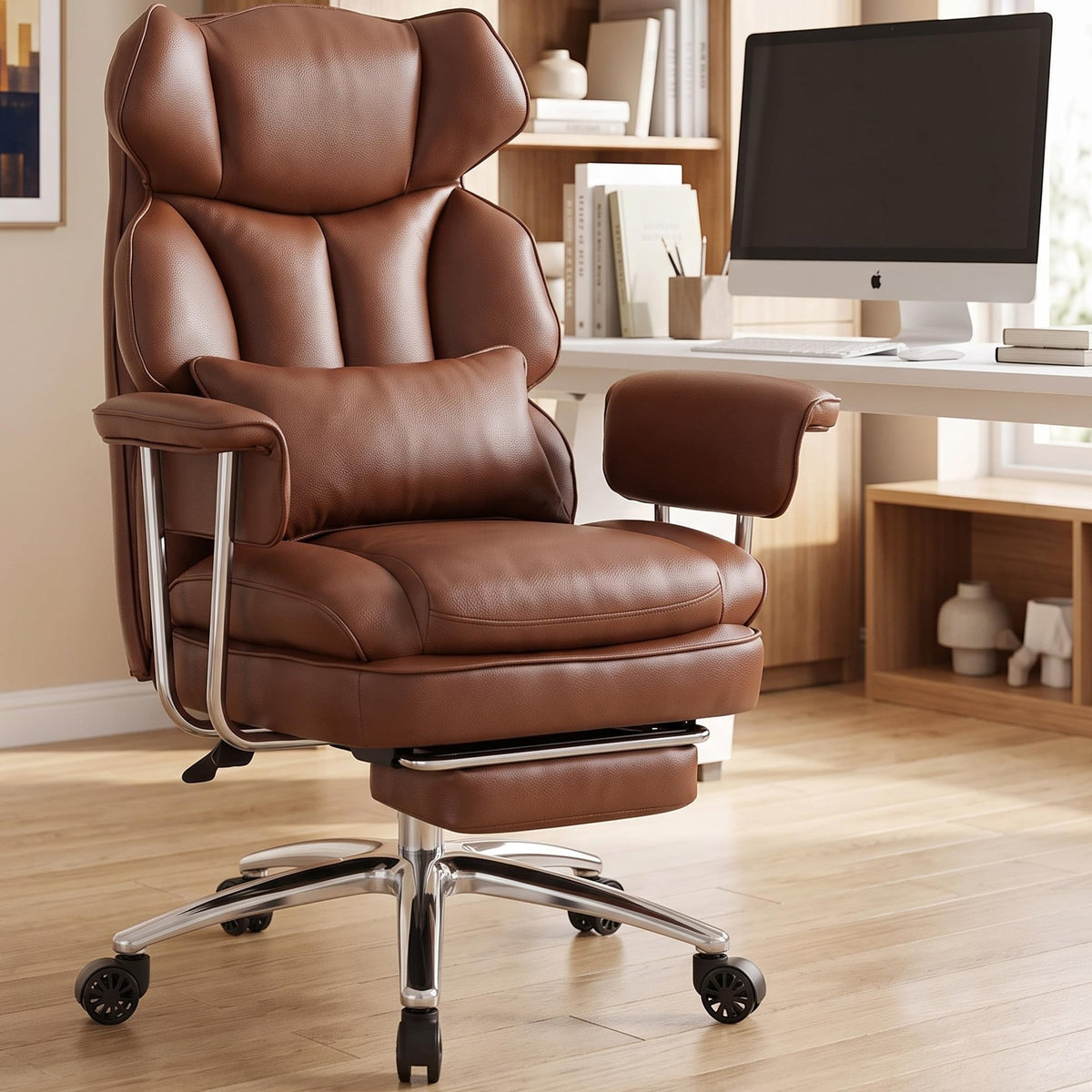 Brown Ergonomic Leather Office Chair N362687