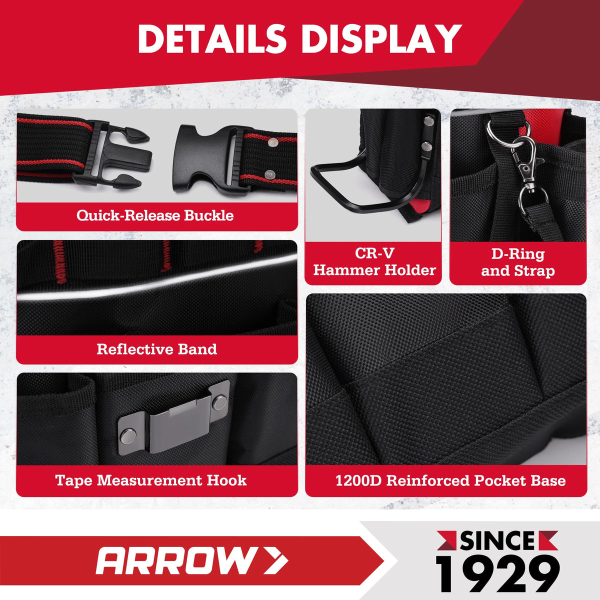 Heavy-Duty Tool Belt with 10 Pockets G24656