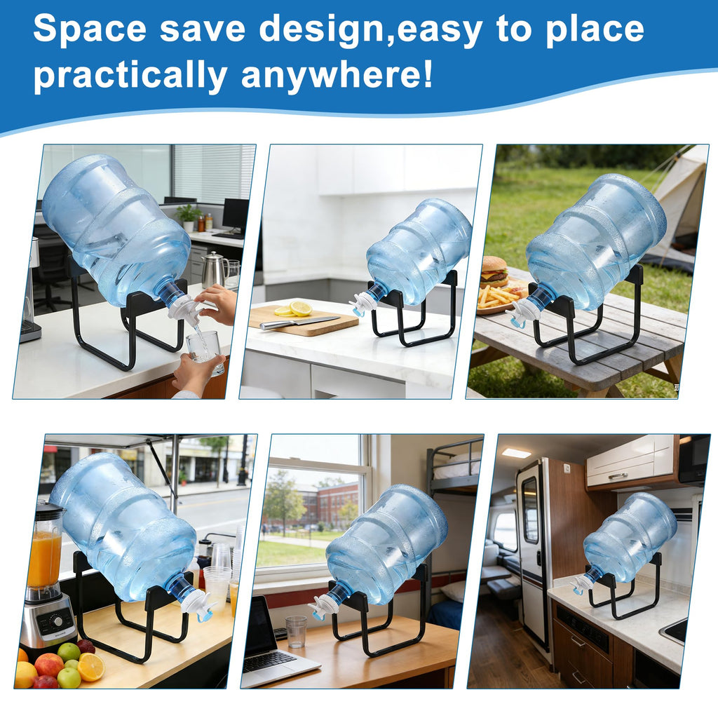 Stainless Steel 3-5 Gallon Water Jug Stand with 2 Dispenser Valves G73571