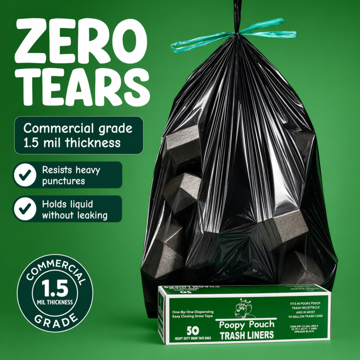 Black Dog Waste Can Liners 50pcs 27.5"x29" S9039