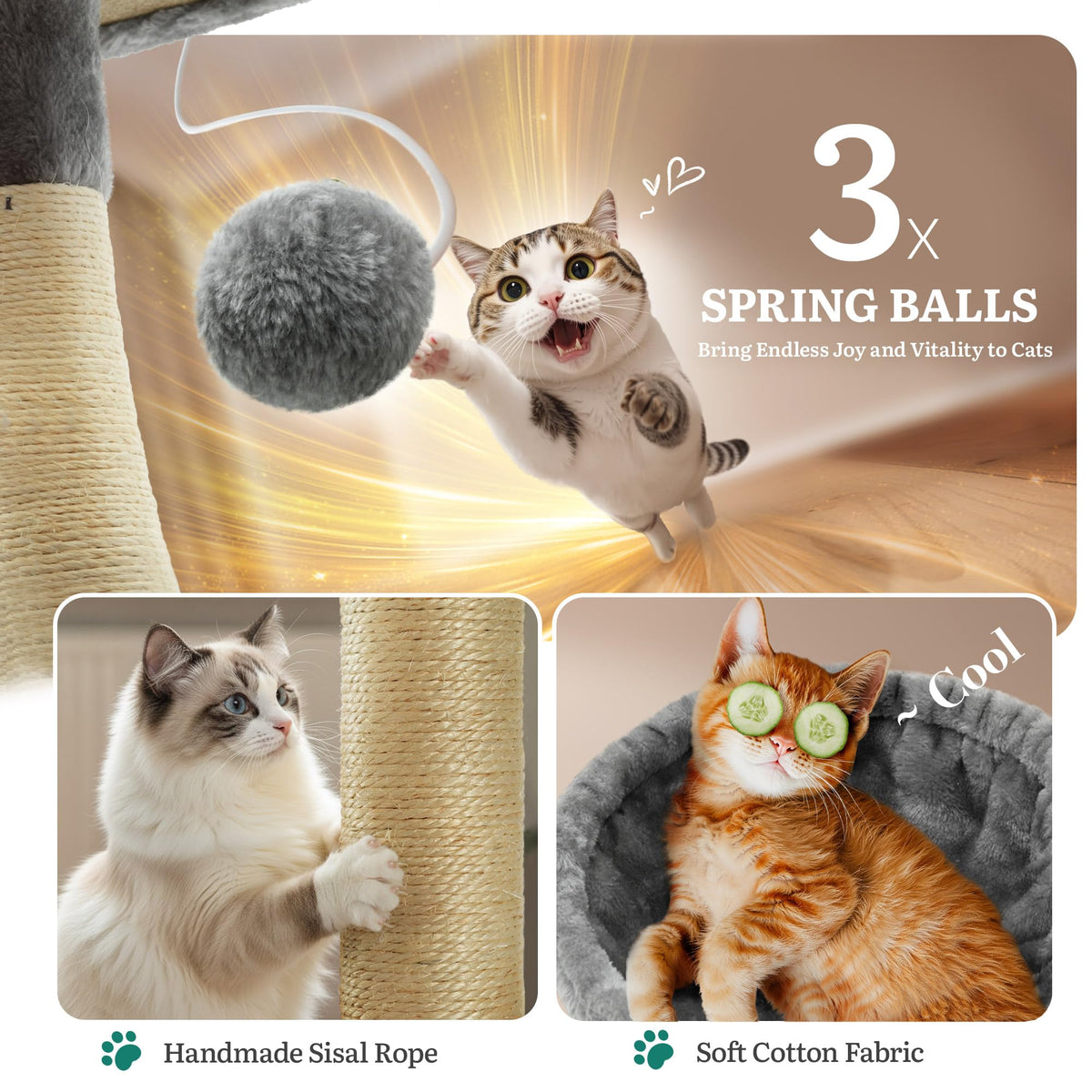 75-Inch Tall Multi-Level Cat Tree O926