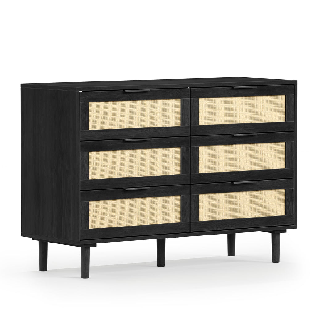 6 Drawer Rattan Wood Dresser U9317
