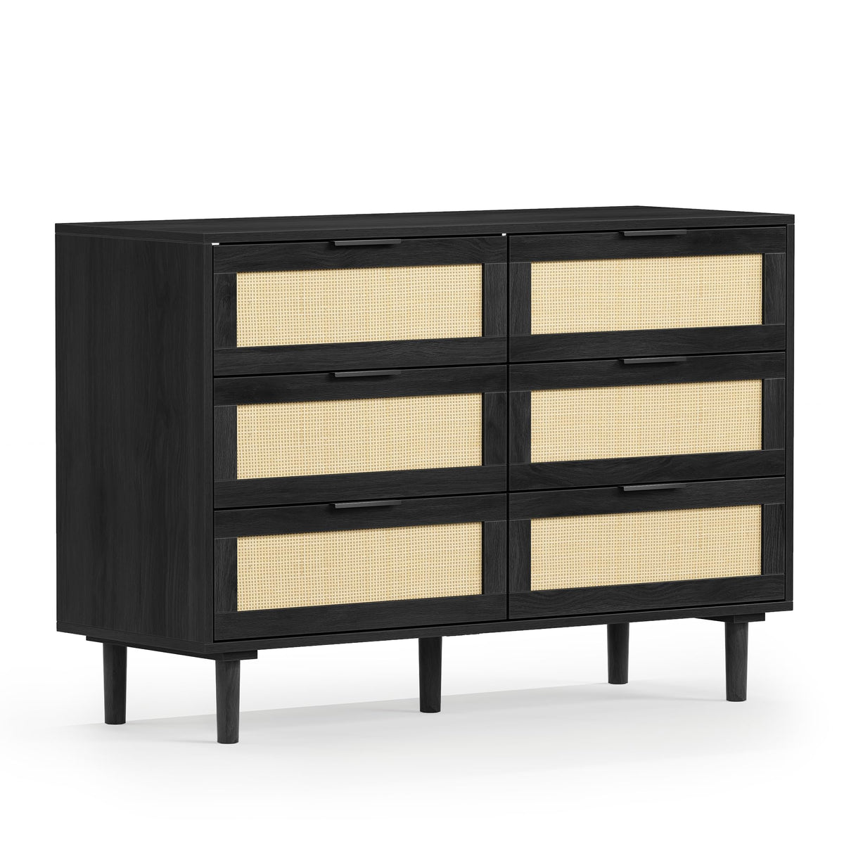 6 Drawer Rattan Wood Dresser U9317