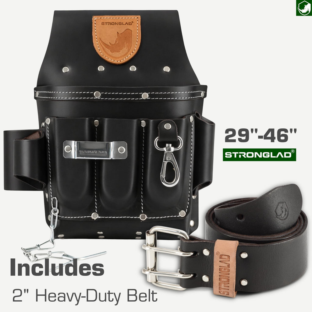 13-Pocket Top-Grain Leather Electricians Tool Belt O4955