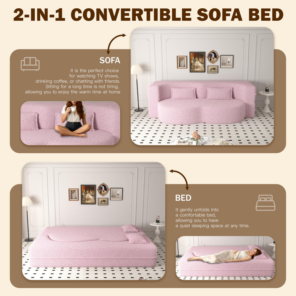 2-in-1 Convertible Sofa Bed with Pillows N149