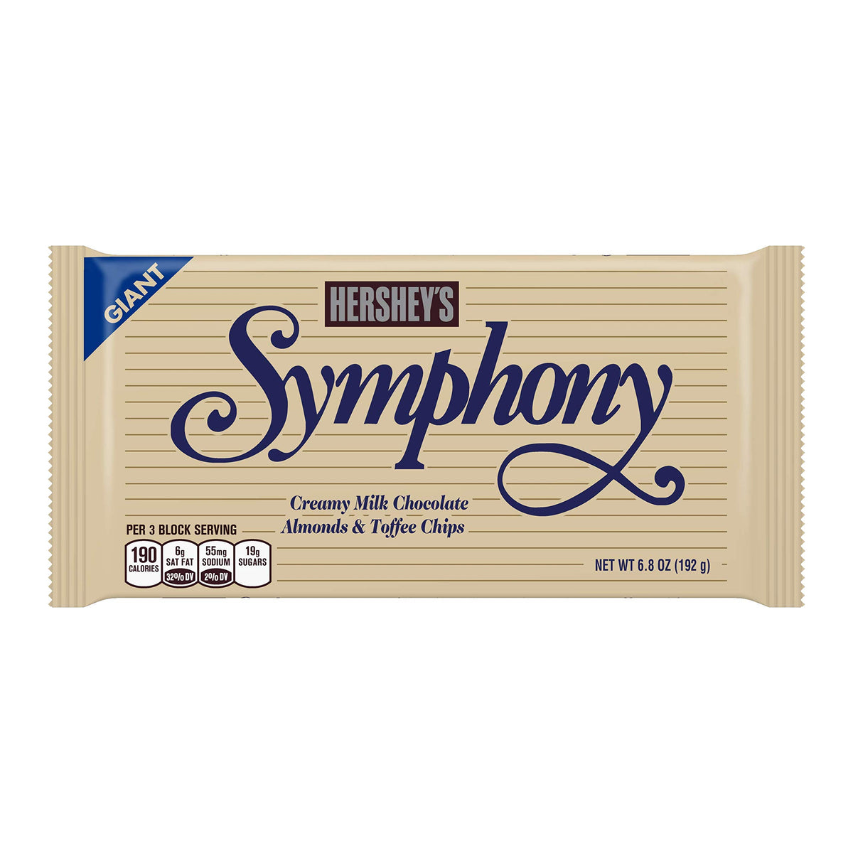 Creamy Milk Chocolate Almonds and Toffee Chips Candy Bar 6.8 oz H232462