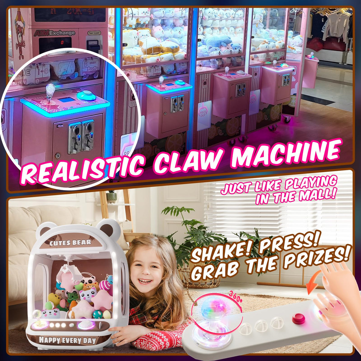 Claw Machine with Refill Toys & Prizes H882636