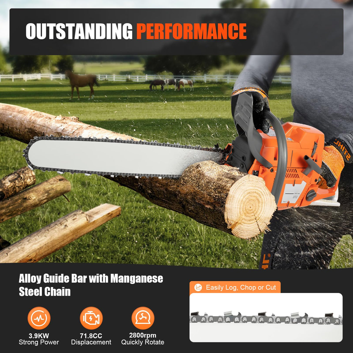 24 Inch 72CC 2-Stroke Gas Chainsaw N32897