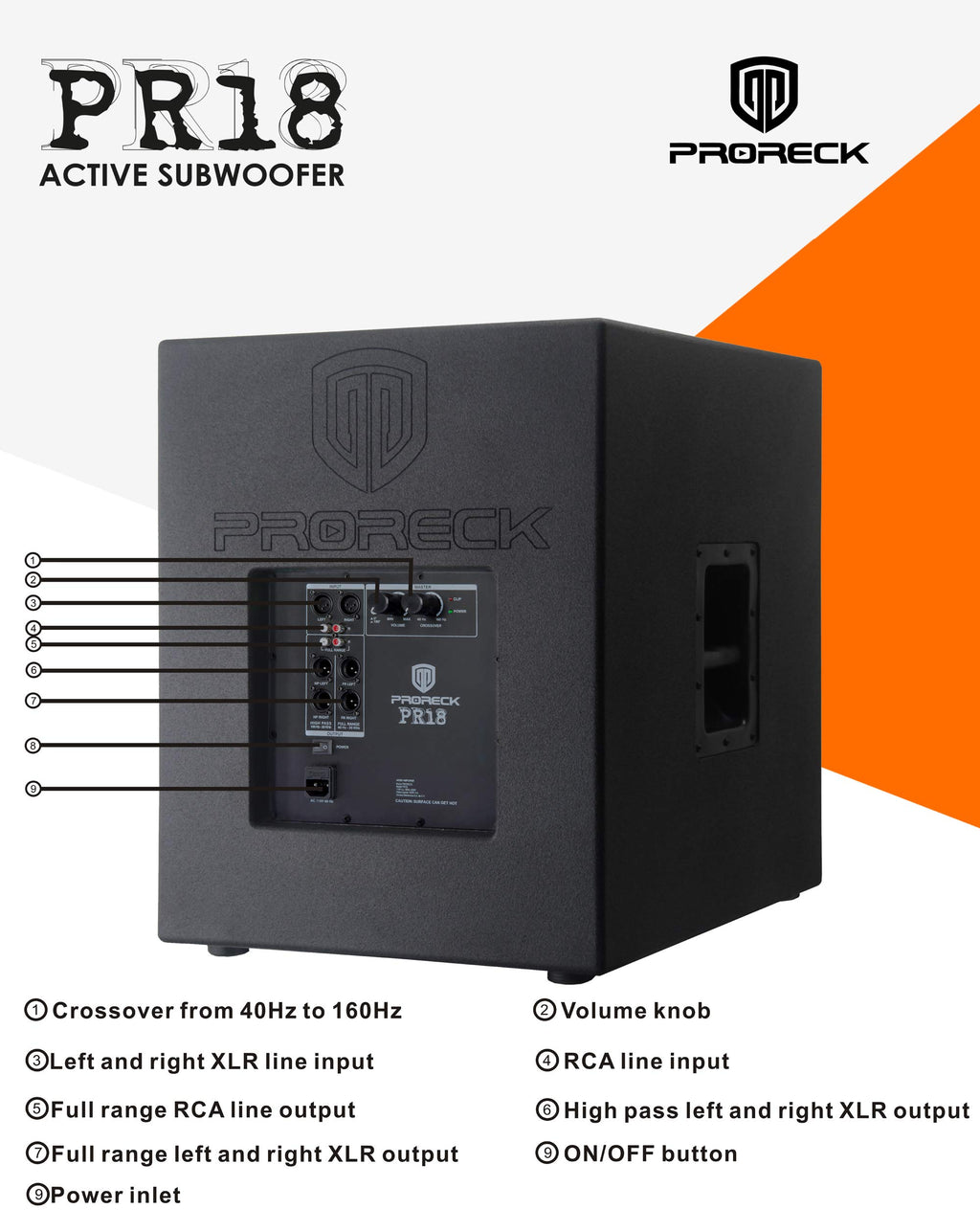 18 inch 2000W Powered PA Subwoofer C584535
