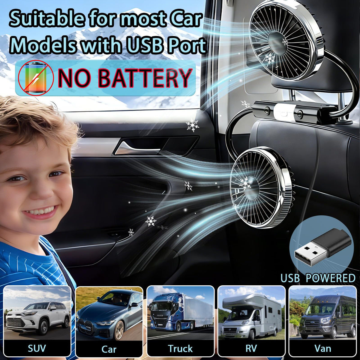 Car Backseat Fans O52480
