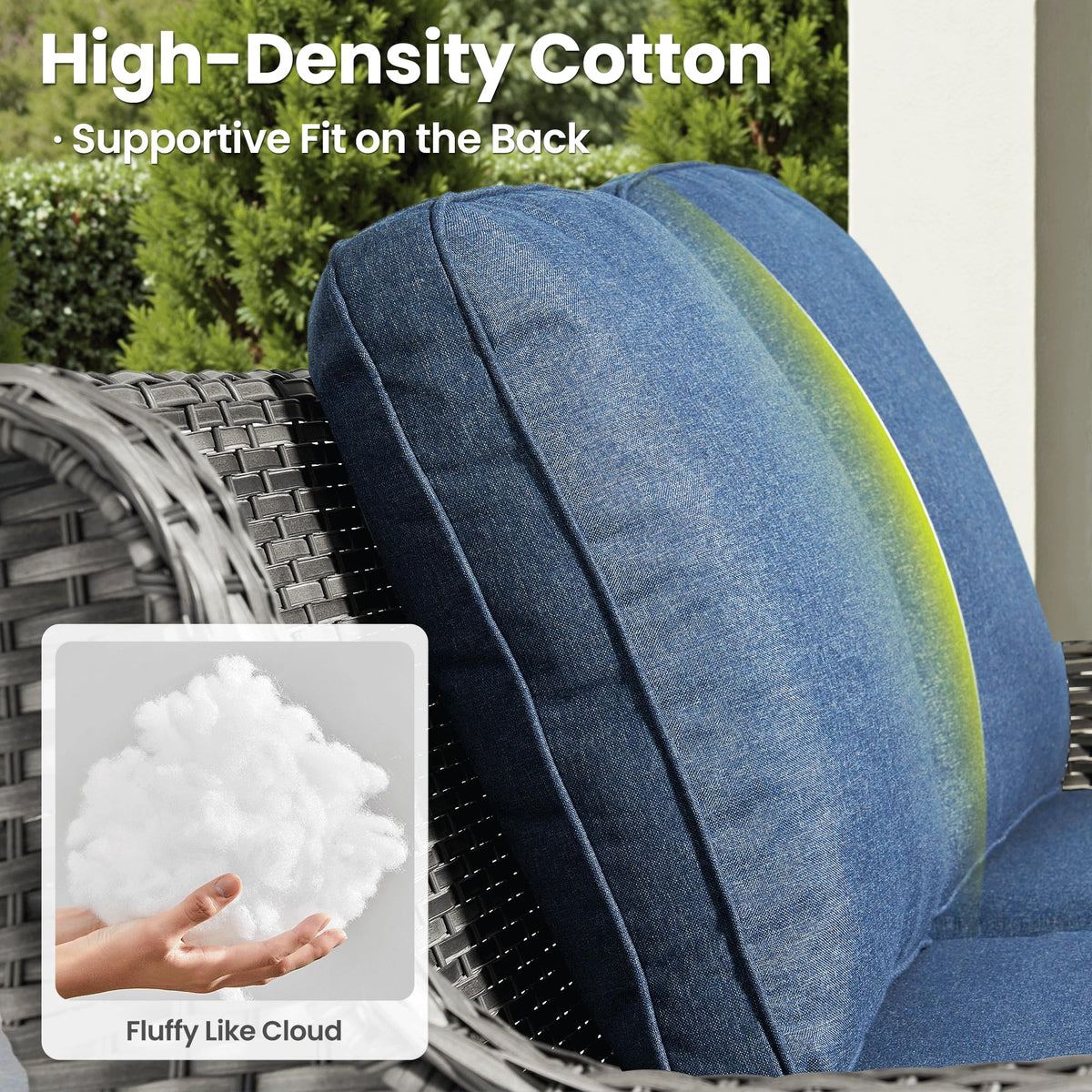 3-Pieces Outdoor Wicker Sofa with 2 Ottomans I89286