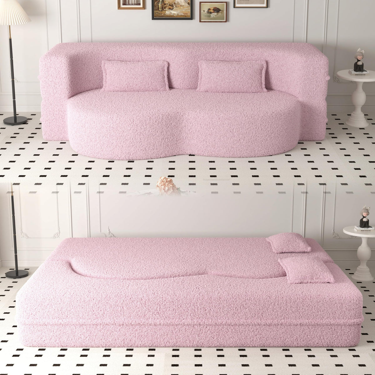 2-in-1 Convertible Sofa Bed with Pillows N149