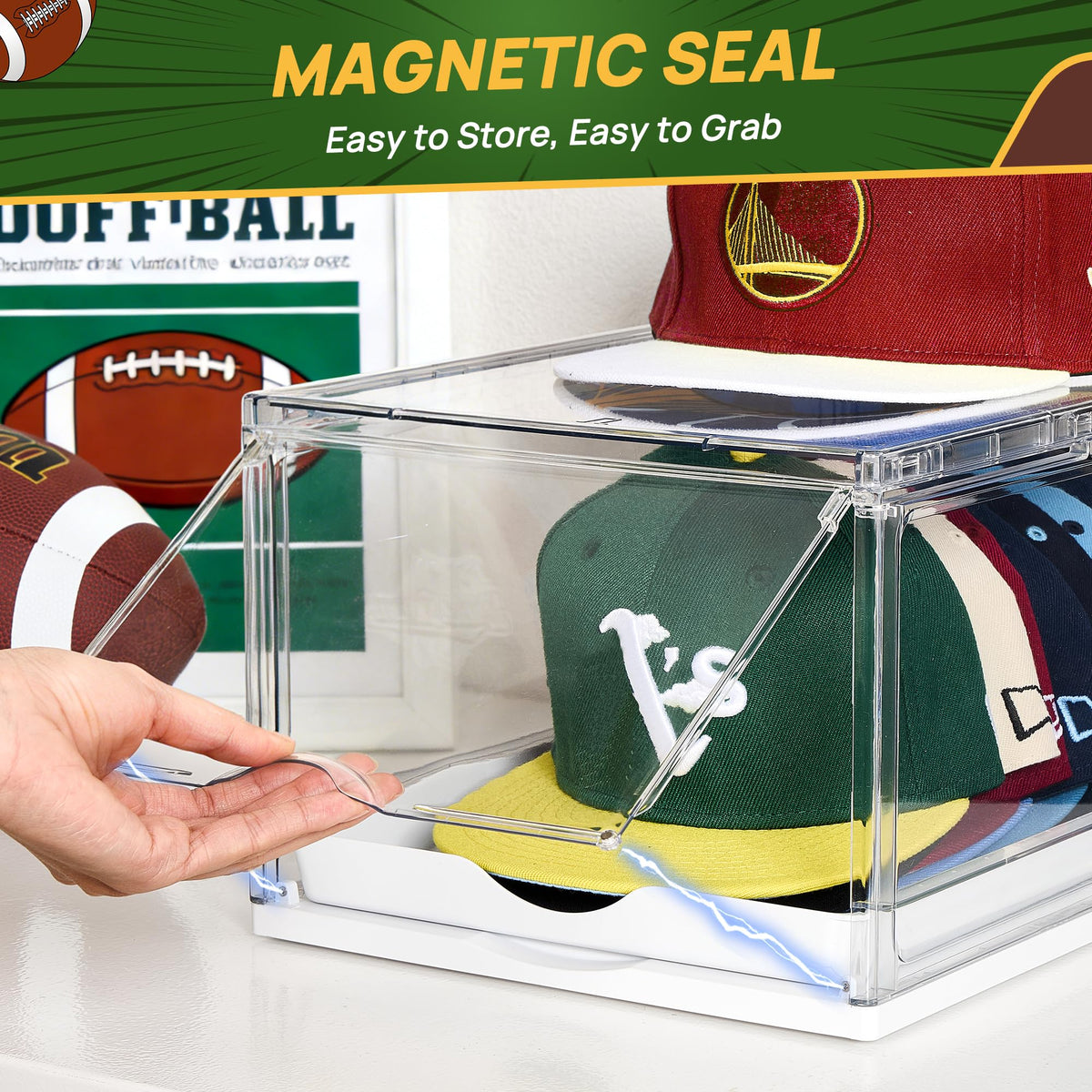 2 Pack Stackable Baseball Caps Organizer F440