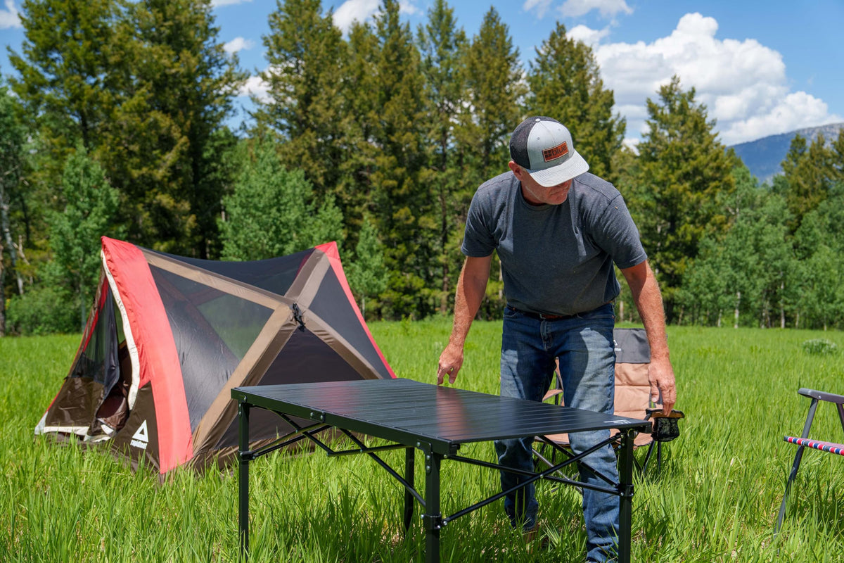 Heavy-Duty Roll-Top Aluminum-Top Folding Table K608