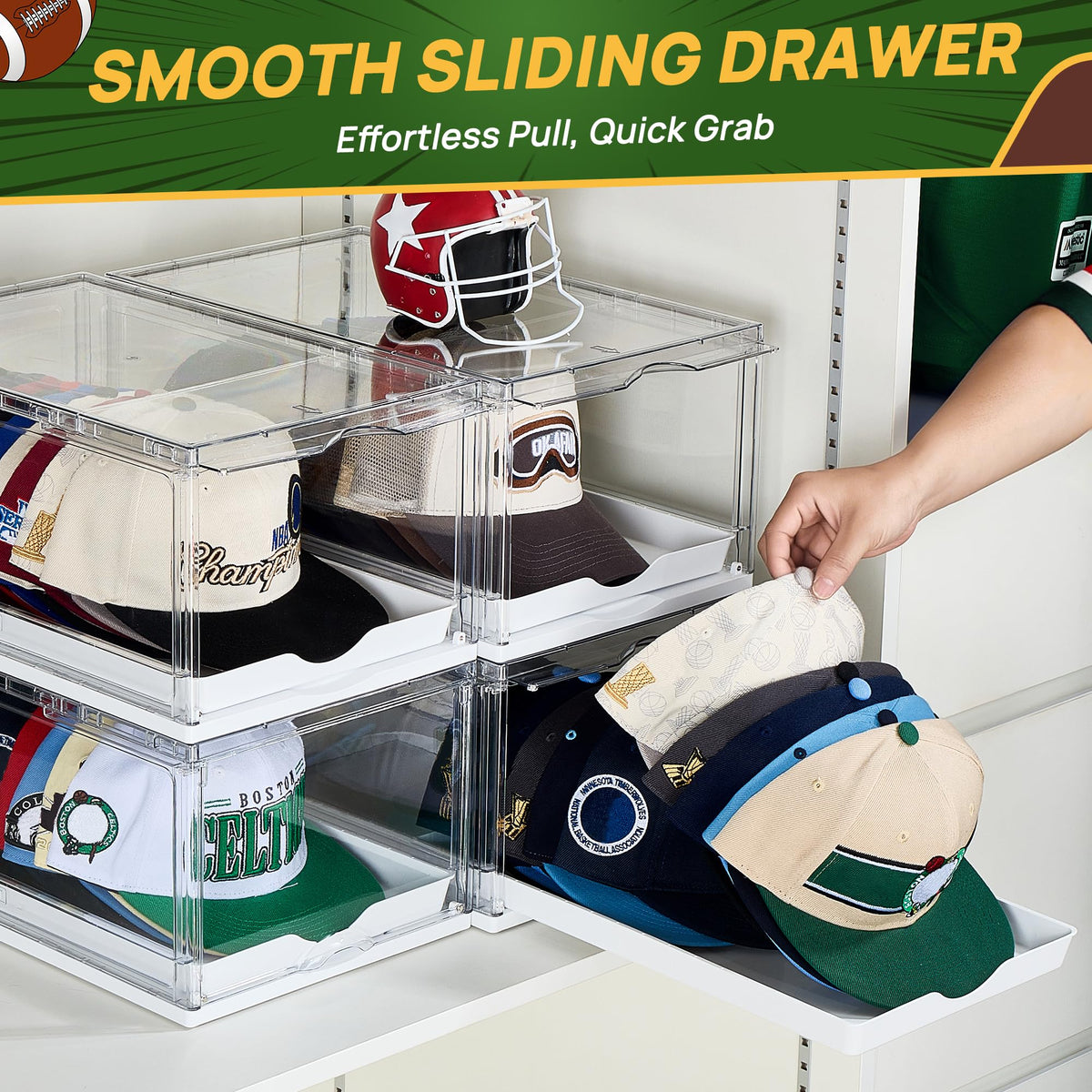 2 Pack Stackable Baseball Caps Organizer F440