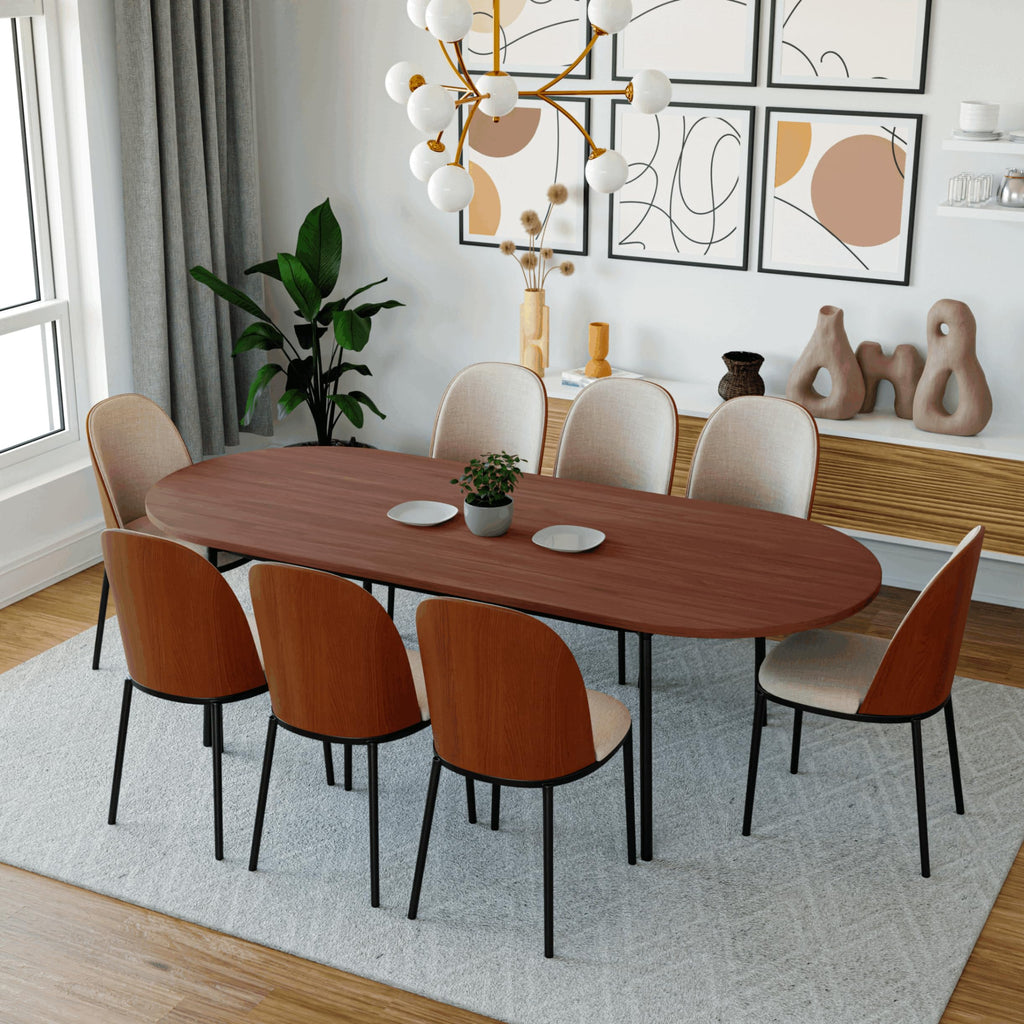 9-Piece Dining Set with 8 Chairs and Oval Table U892814