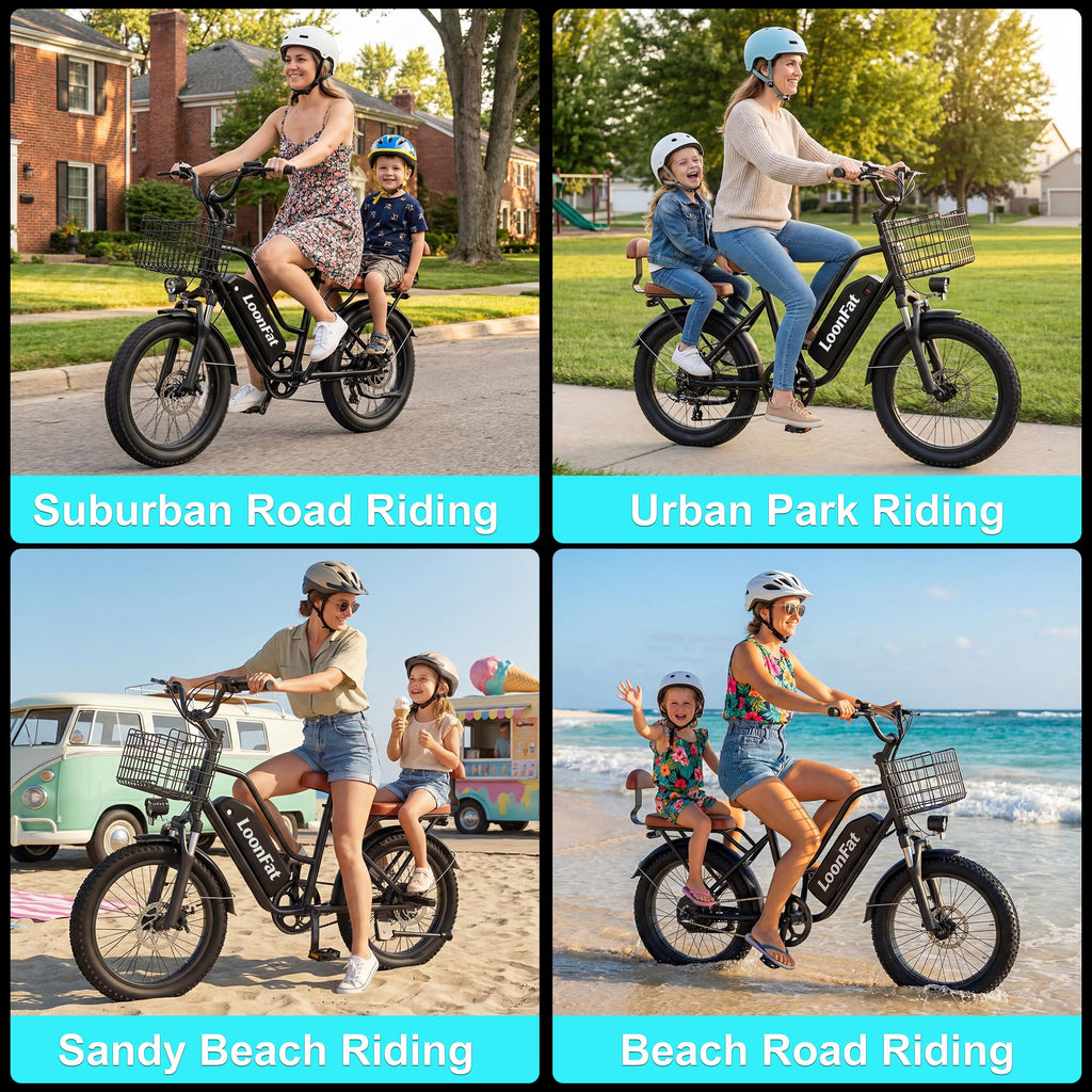 Peak 1000W 48V 13Ah Electric Bike with Rear Seat & Front Basket G330449