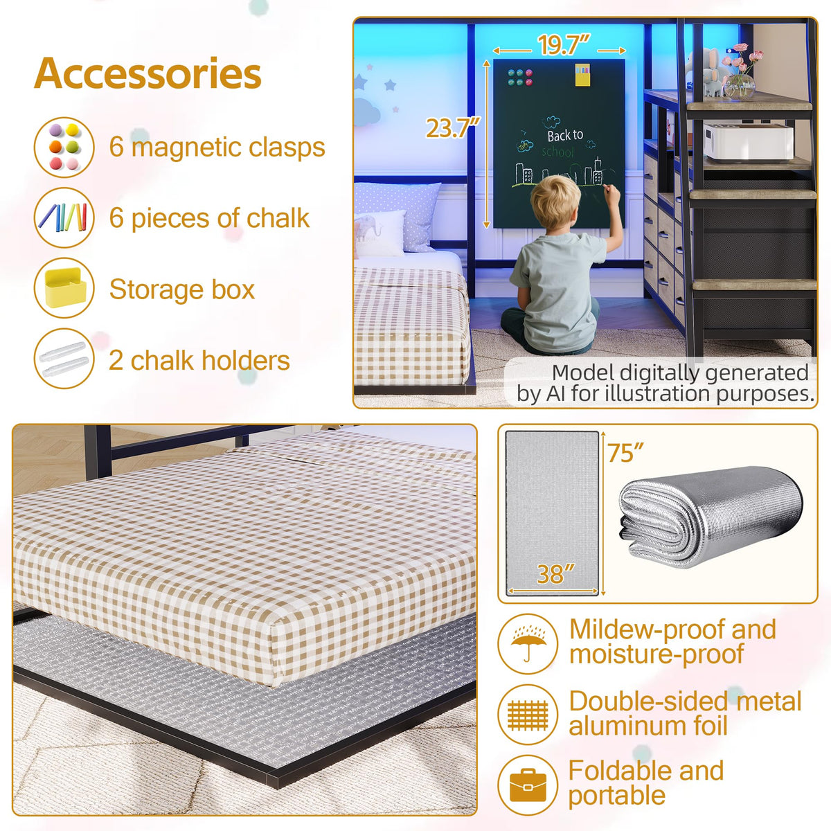 Full Over Twin Bunk Bed with 8 Drawers & 4 Shelves O55982