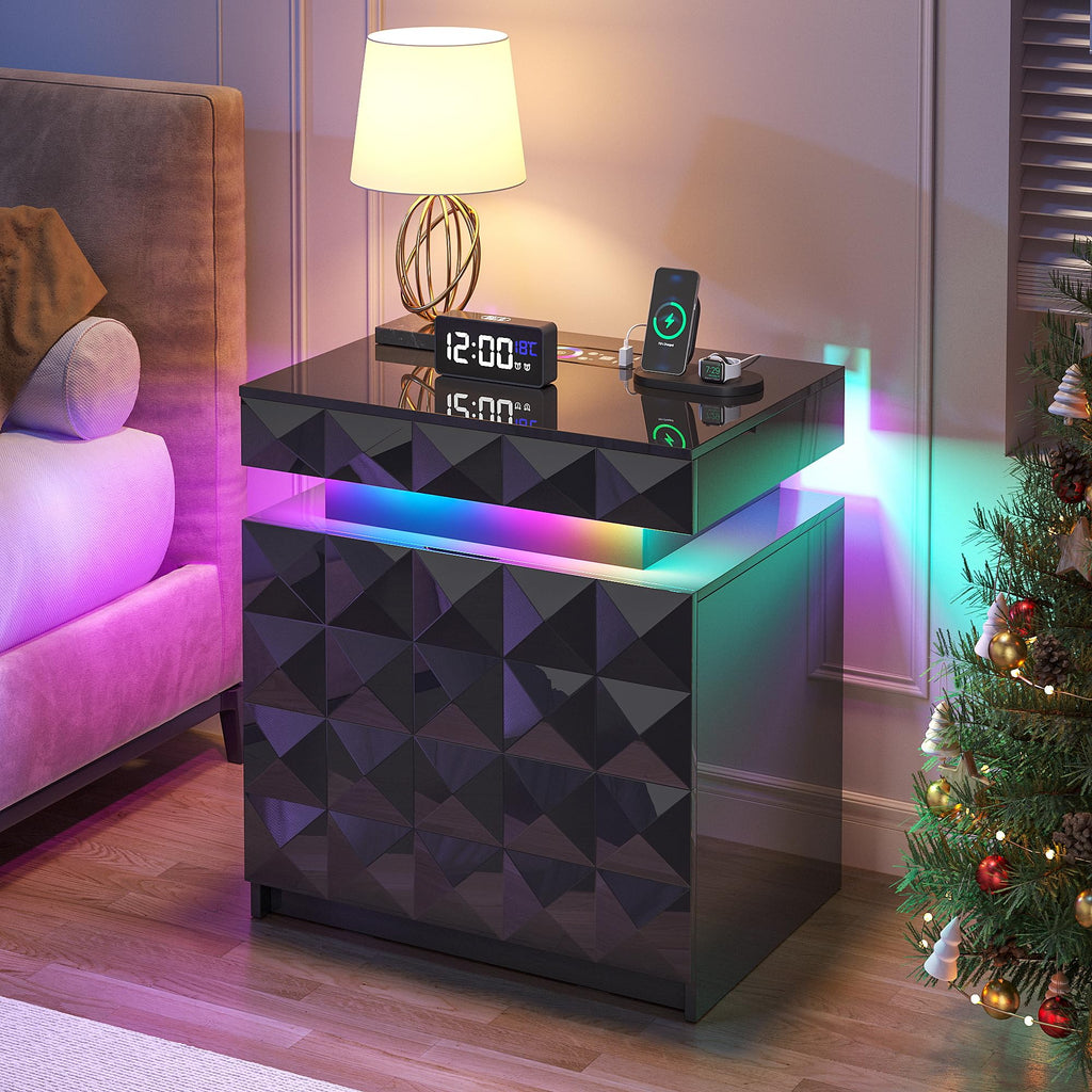 LED Night Stand with Charging Station V589756